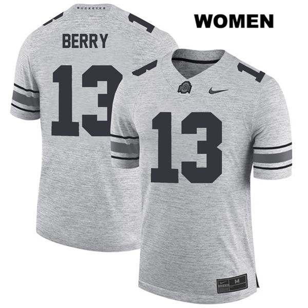 Ohio State Buckeyes Women's Rashod Berry #13 Gray Authentic Nike College NCAA Stitched Football Jersey XP19K76CH